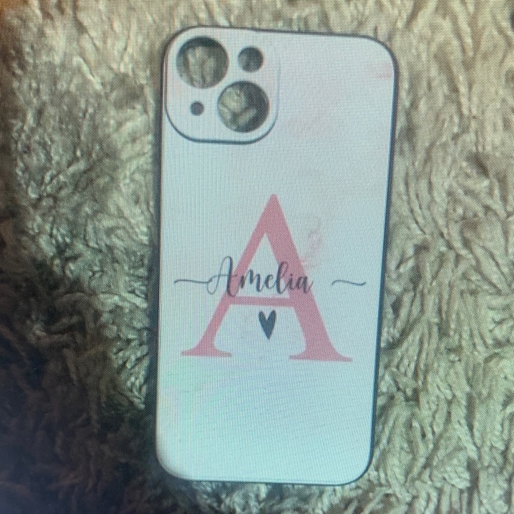 Apple White and Pink Phone Case